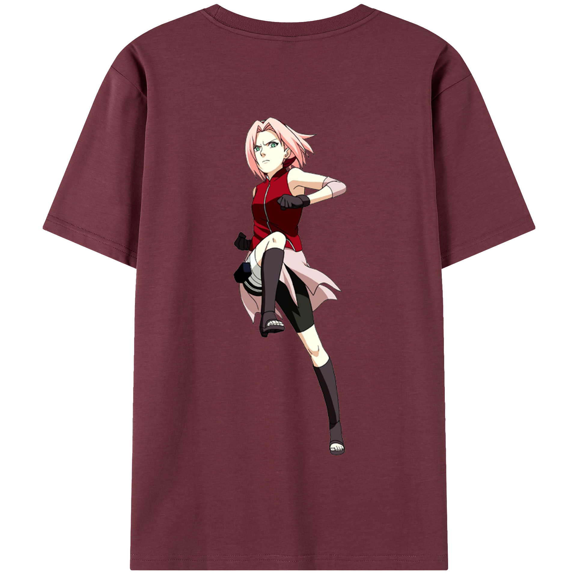 （画像用） NARUTO -ナルト- 春野サクラ Haruno Sakura 綿100％半袖Tシャツ（背面プリント）